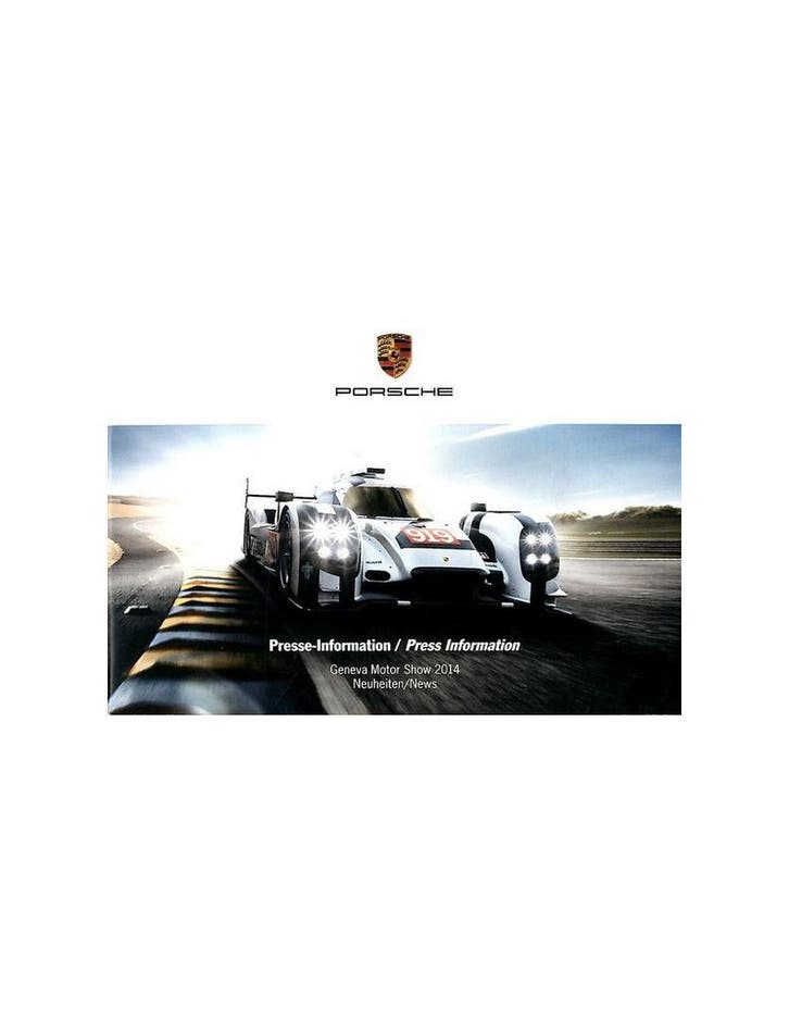 2014 PORSCHE GENEVE PERSMAP + 1X USB, Boeken, Auto's | Folders en Tijdschriften