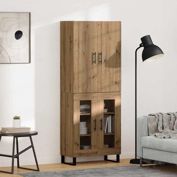 vidaXL Highboard 2 st Artisan Eiken 69,5 x 34 x 180 cm, Huis en Inrichting, Kasten | Dressoirs, Verzenden, Nieuw