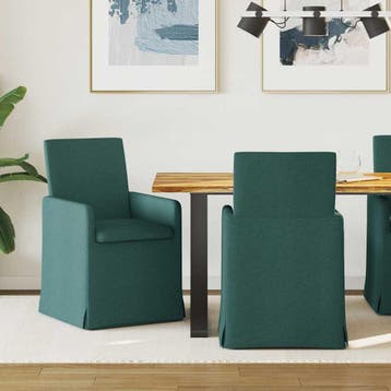 vidaXL Eetstoelen 2 st Stof Donkergroen 57 x 68 x 94 cm, Verzenden