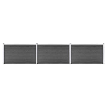 vidaXL Schuttingpanelenset 526x105 cm HKC zwart, Verzenden
