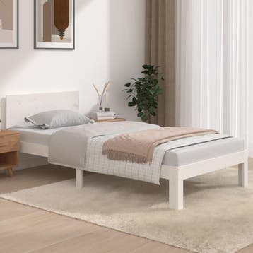vidaXL Bedframe massief hout wit 90x190 cm, Verzenden, Nieuw