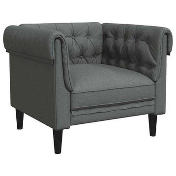 Fauteuil Chesterfield gris - Retour client -43%, Verzenden, Nieuw