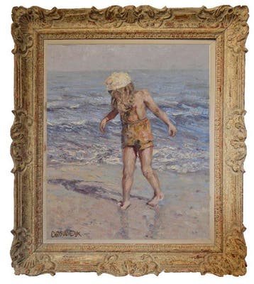 Chris van Dijk (1952) Impressionist -  La jeune fille au
