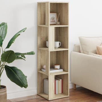 vidaXL Hoekkast 33x33x132 cm bewerkt hout sonoma, Verzenden