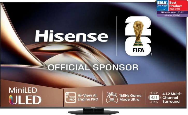 Hisense 65U8QT - 65 inch - 4K ULED - 165 Hz - Smart TV -, Audio, Tv en Foto, Televisies, Ophalen of Verzenden