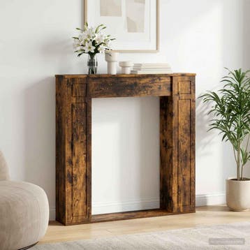 vidaXL Haardombouw Gerookt eiken 100 x 20 x 100 cm Bewerkt, Verzenden, Nieuw