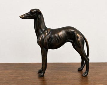 sculptuur, Elegant Contemporary Greyhound Figurine in Dark