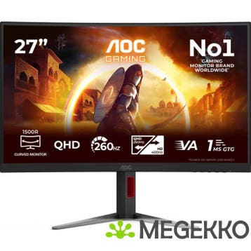AOC G4 CQ27G4Z2 27  QHD 260Hz Curved VA Gaming Monitor, Verzenden