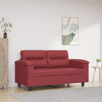 vidaXL Tweezitsbank / zetel 120 cm kunstleer wijnrood, Verzenden