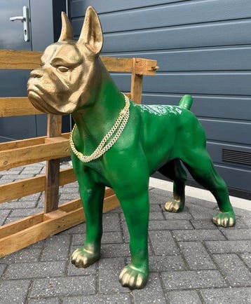 Daluxe Art - 1999 • XXL Rolex Boxer Dog Sculpture – 100 cm