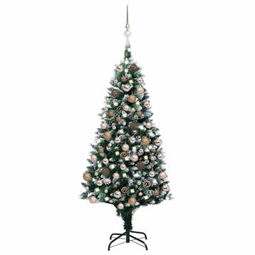 vidaXL Kunstkerstboom met LED en kerstballen en dennenappels, Diversen, Kerst, Verzenden, Nieuw