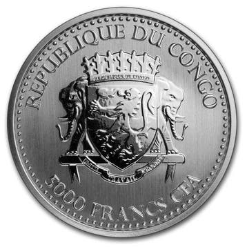 Congo. 5000 Francs 2019 1 oz Republic of Congo Silver