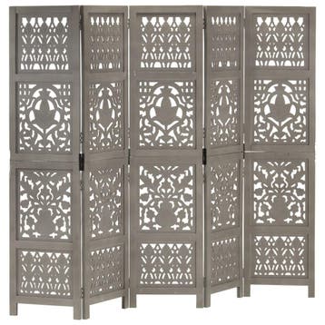 vidaXL Kamerscherm 5 panelen handgesneden 200x165 cm, Verzenden, Nieuw