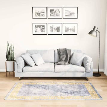vidaXL Vloerkleed wasbaar 80x150 cm grijs, Verzenden