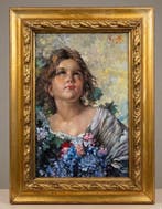 Italiaanse school (XX) - Giovane donna con fiori, Antiquités & Art