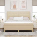 vidaXL Boxspring bed met matras met hoofdeinde Crème 180 x, Verzenden, Nieuw