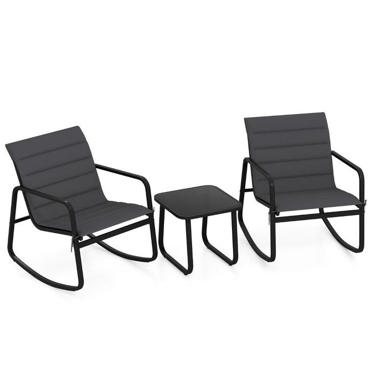 2dekans | Coast 3-Delige Bistroset Schommelstoelen met Tafel, Maison & Meubles, Chaises, Enlèvement ou Envoi