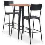 vidaXL 3-delige Barset staal zwart, Verzenden