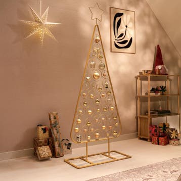 Sapin de Noël en métal - doré - 75 x 35 x 188 cm | avec, Divers, Verzenden, Neuf