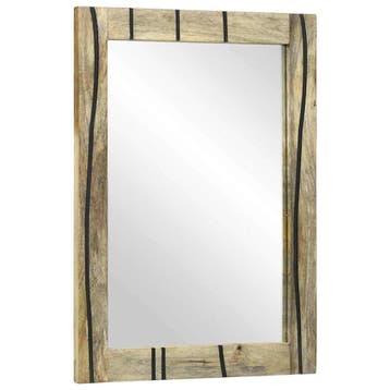 vidaXL Badkamerspiegel Naturel 50 x 2,5 x 70 cm Rechthoekig, Huis en Inrichting, Woonaccessoires | Spiegels, Verzenden, Nieuw