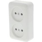 Q-LINK Dubbel Opbouw Wandcontactdoos Polarwit – Veilig LED T, Doe-het-zelf en Bouw, Elektriciteit en Kabels, Verzenden, Nieuw