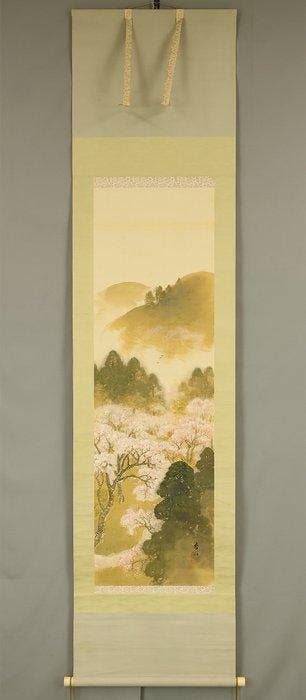 Sansui Spring Mountain Landscapes Cherry Blossoms in Full