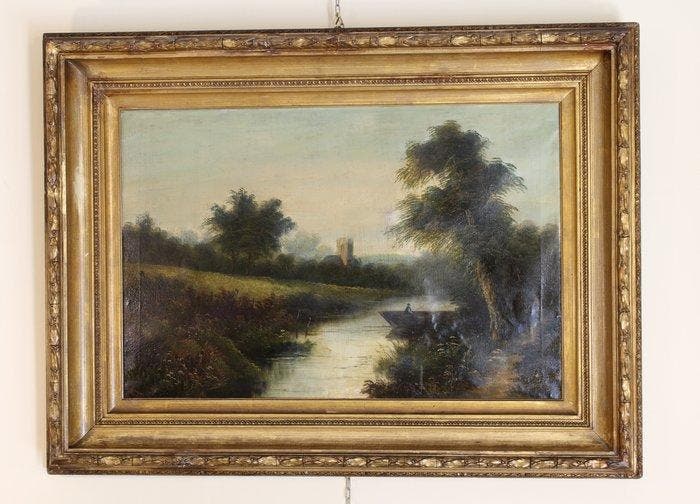 Scuola inglese (XIX) - Paesaggio, Antiquités & Art, Art | Peinture | Classique