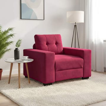 vidaXL Sofastoel Wijnrood 100x78x80 cm Fluweel, Verzenden, Nieuw