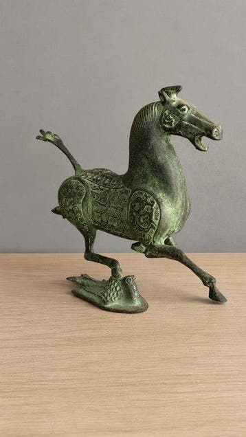 Beeld, “Vliegend paard van Gansu” - 18 cm - Brons