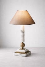 Tafelspiegel - Albast - Italiaanse alabasterlamp, Antiek en Kunst