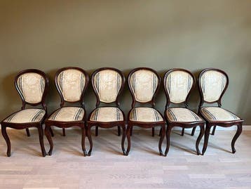 Stoel (6) - Hout - Louis-Philippe-stijl, Antiek en Kunst