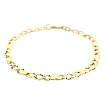 Gouden gourmetschakel armband (Schakelarmband), Ophalen of Verzenden, Gebruikt, Goud, Goud