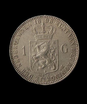 Nederland. Wilhelmina. 1 Gulden 1898 / XF-/ZF+ (Zonder, Timbres & Monnaies, Monnaies | Pays-Bas
