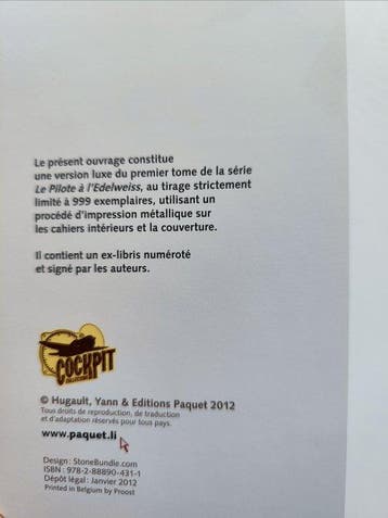 Le pilote Edelweiss T1 - Valentine - C - 1 Album - Édition