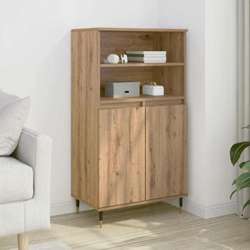 vidaXL Hoge kast 60x36x110 cm bewerkt hout artisanaal, Verzenden