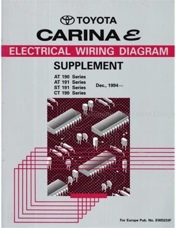 1994 TOYOTA CARINA E ELECTRISCHE (SUPPLEMENT) SCHEMA