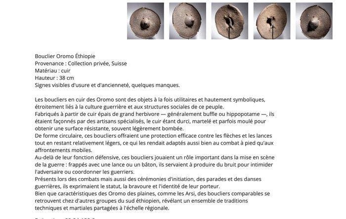 bouclier - Oromo - Éthiopie, Antiquités & Art, Art | Art non-occidental