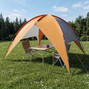 vidaXL Campingtent met waterdichte regenfly 4-persoons Grijs, Caravans en Kamperen, Verzenden, Nieuw