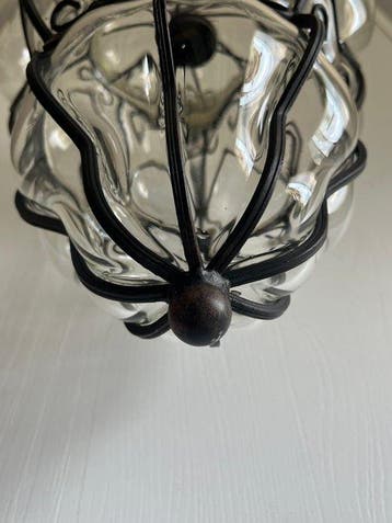 Lampe à suspendre - Verre de Murano, Acier, Antiquités & Art