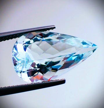 Aquamarijn - 8.55 ct - International Gemological Institute, Nieuw