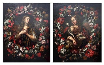 Scuola fiamminga-italiana (XVII) - Santa penitente e San