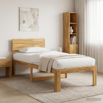 vidaXL Eenpersoonsbed met hoofdbord ROSTOCK Wit 90 x 200 cm, Huis en Inrichting, Verzenden, Nieuw