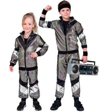 Neon 80S Trainingspak Fout Holografisch Kind, Verzenden, Nieuw