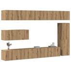 vidaXL 7-delig Tv-meubelset wandmontage bewerkt hout, Verzenden
