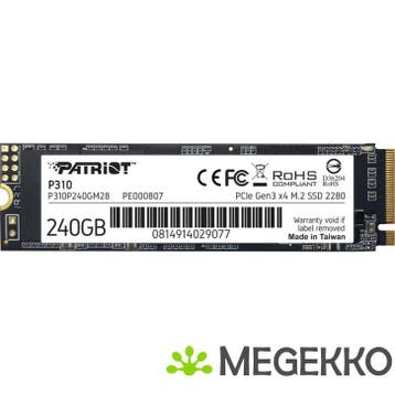 Patriot Memory P310 M.2 240GB M.2 SSD, Computers en Software, Harde schijven, Verzenden, Nieuw