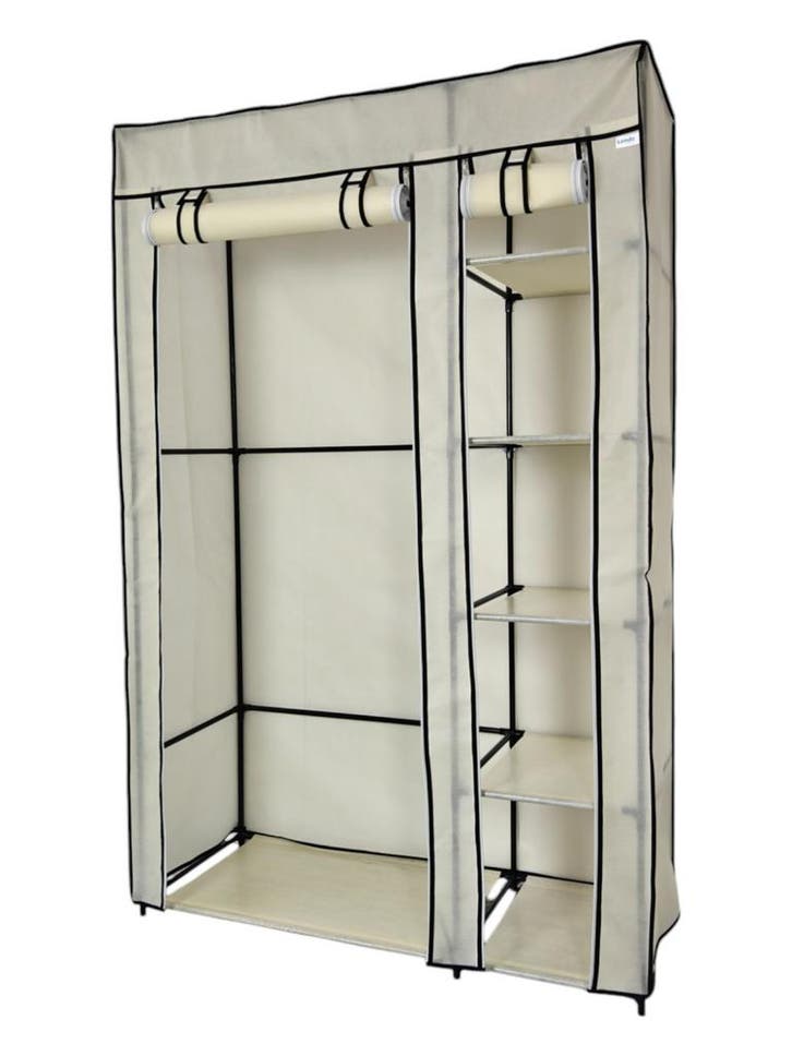 Lendo Online Armoire Pliable 108x44x166 cm Acier Crème, Maison & Meubles, Armoires | Penderies & Garde-robes
