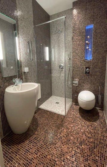 Wand & Vloer Mozaïek Tegels Factory Glas Bruin - Matje 32.., Doe-het-zelf en Bouw, Nieuw, Ophalen of Verzenden, 20 tot 40 cm, 10 m² of meer