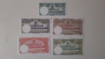 Thailand. - 5 Banknotes - 1955 (Zonder minimumprijs)