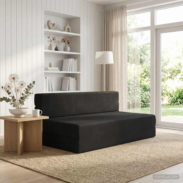 vidaXL Vouwbare Sofa Bed Zwart 152 x 86,5 x 60 cm Stof, Huis en Inrichting, Zetels | Zetels, Nieuw, Verzenden