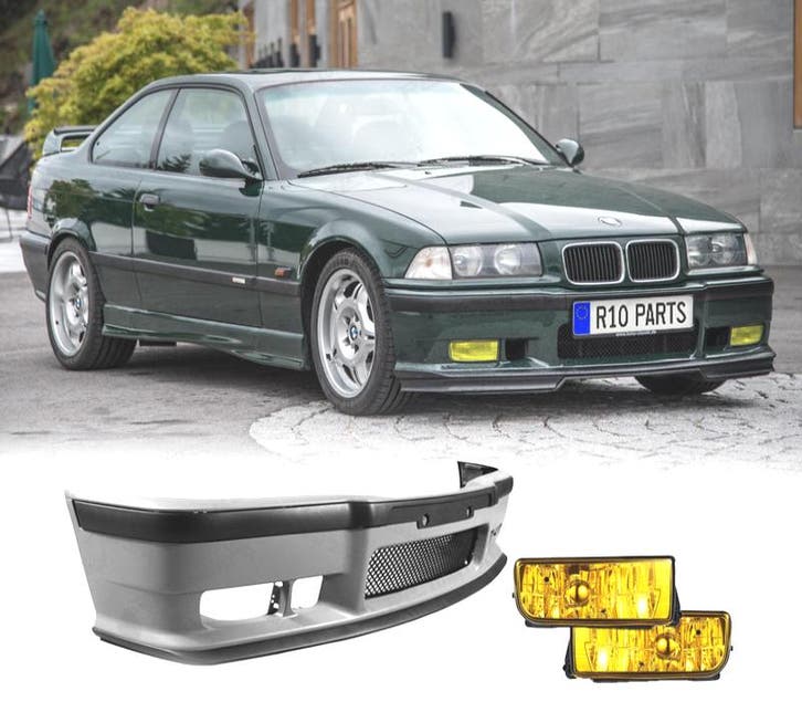PARE CHOCS + ANTIBROUILLARD BMW E36 LOOK M3 JAUNE, Auto-onderdelen, Carrosserie, Verzenden